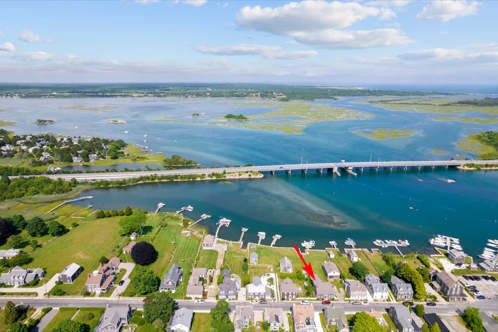 Updated kitchen with gas stove at 2042 Main Road, Westport Point waterfront rental